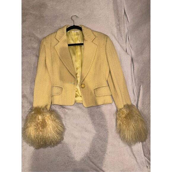 Made in Italy womens jacket yellow with puffy sleeves - Picture 1 of 5